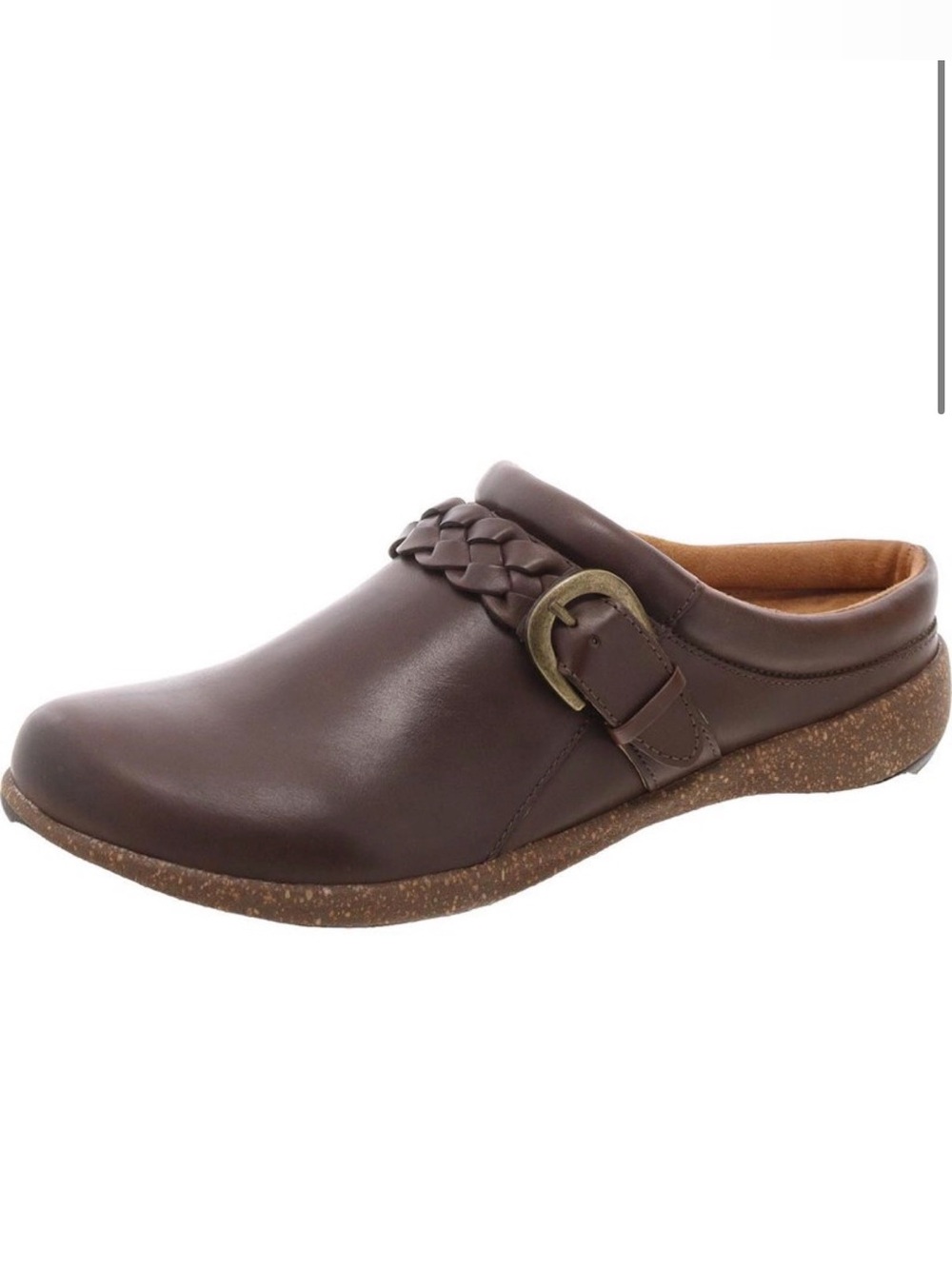 Aetrex Libby Comfort Clogs brown leather brown Leather Slip On with Braided 10.5